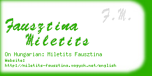 fausztina miletits business card